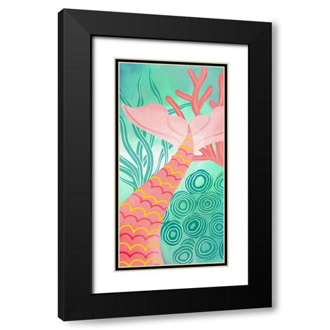 Mermaid Tail 1 Black Modern Wood Framed Art Print with Double Matting by Allen, Kimberly