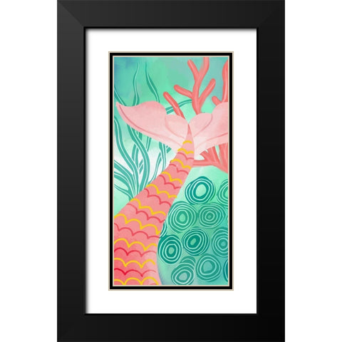 Mermaid Tail 1 Black Modern Wood Framed Art Print with Double Matting by Allen, Kimberly