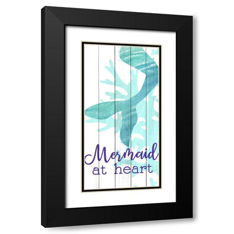Mermaid Heart 1 Black Modern Wood Framed Art Print with Double Matting by Allen, Kimberly