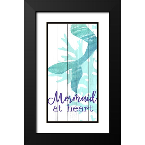 Mermaid Heart 1 Black Modern Wood Framed Art Print with Double Matting by Allen, Kimberly