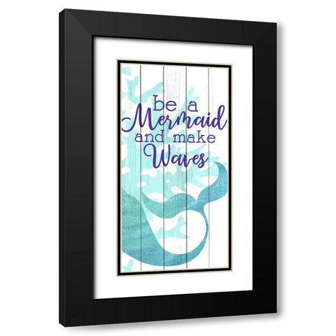 Mermaid Heart 2 Black Modern Wood Framed Art Print with Double Matting by Allen, Kimberly