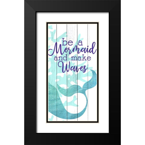 Mermaid Heart 2 Black Modern Wood Framed Art Print with Double Matting by Allen, Kimberly