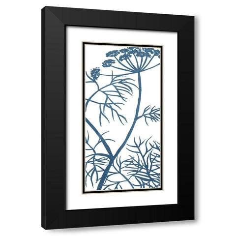Botanical Panel Blues 3 Black Modern Wood Framed Art Print with Double Matting by Allen, Kimberly