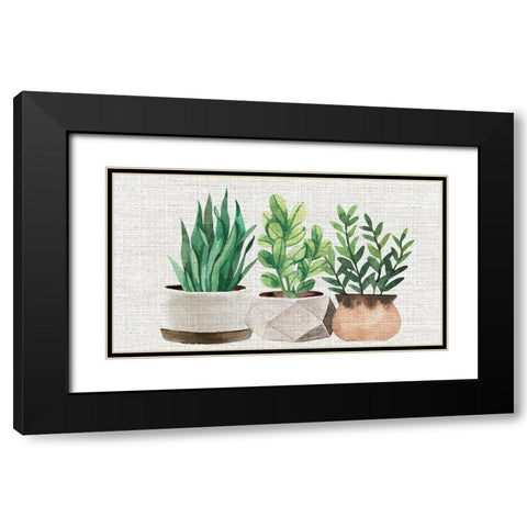 Burlap Plants Black Modern Wood Framed Art Print with Double Matting by Allen, Kimberly
