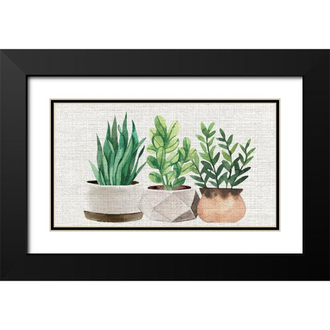 Burlap Plants Black Modern Wood Framed Art Print with Double Matting by Allen, Kimberly