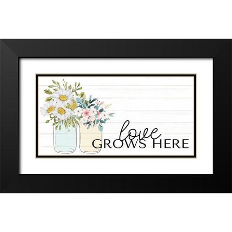 Floral Jar 7 Black Modern Wood Framed Art Print with Double Matting by Allen, Kimberly