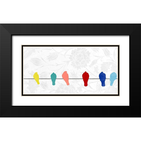 Summer Birds Black Modern Wood Framed Art Print with Double Matting by Allen, Kimberly