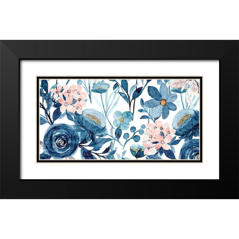 Floral Panel Black Modern Wood Framed Art Print with Double Matting by Allen, Kimberly
