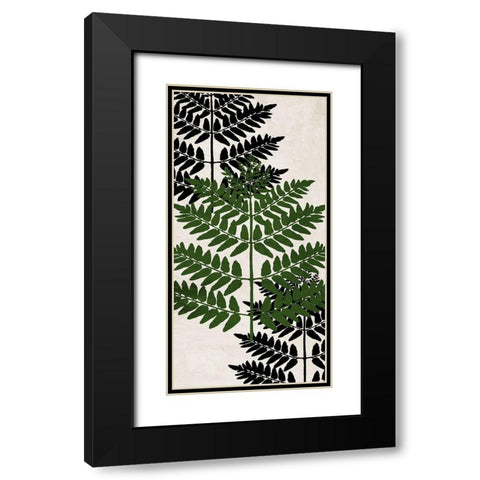 Pressed Ferns Panel 1 Black Modern Wood Framed Art Print with Double Matting by Allen, Kimberly