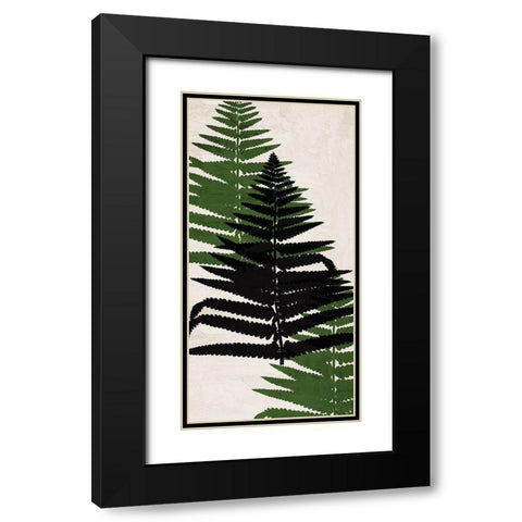 Pressed Ferns Panel 2 Black Modern Wood Framed Art Print with Double Matting by Allen, Kimberly