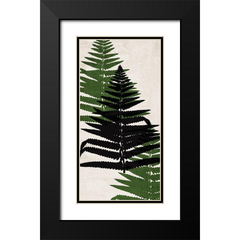 Pressed Ferns Panel 2 Black Modern Wood Framed Art Print with Double Matting by Allen, Kimberly