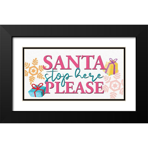 Please Stop Black Modern Wood Framed Art Print with Double Matting by Allen, Kimberly