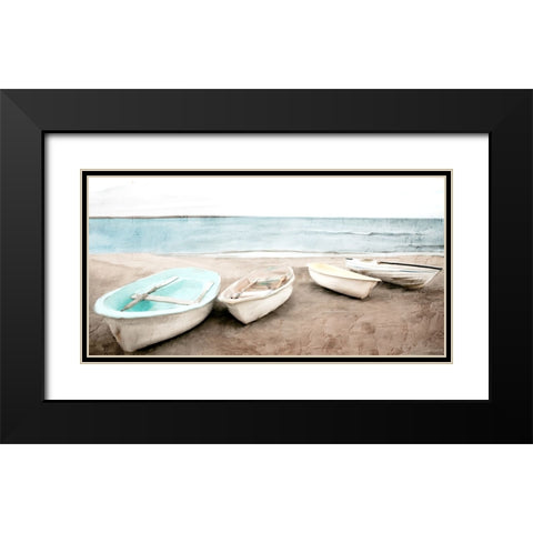 Beached Boats Black Modern Wood Framed Art Print with Double Matting by Allen, Kimberly