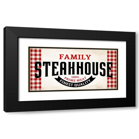 Family Steakhouse Black Modern Wood Framed Art Print with Double Matting by Allen, Kimberly