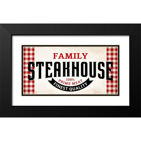 Family Steakhouse Black Modern Wood Framed Art Print with Double Matting by Allen, Kimberly