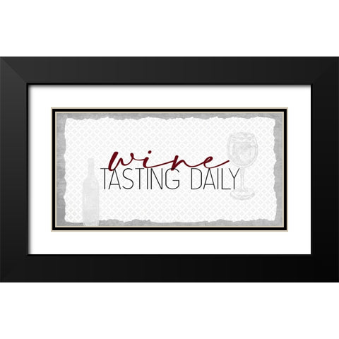 Wine Tasting Daily Black Modern Wood Framed Art Print with Double Matting by Allen, Kimberly