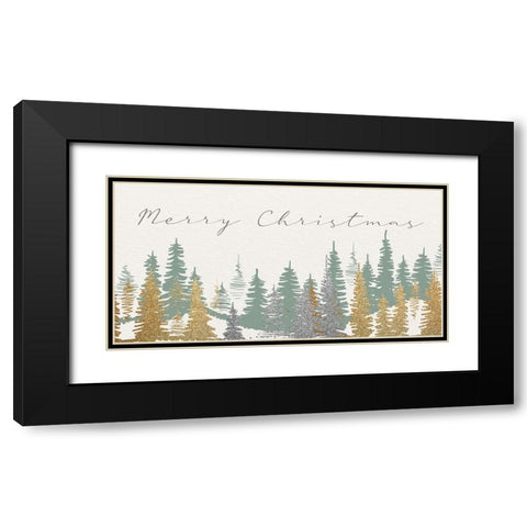 Merry Christmas Forest Black Modern Wood Framed Art Print with Double Matting by Allen, Kimberly
