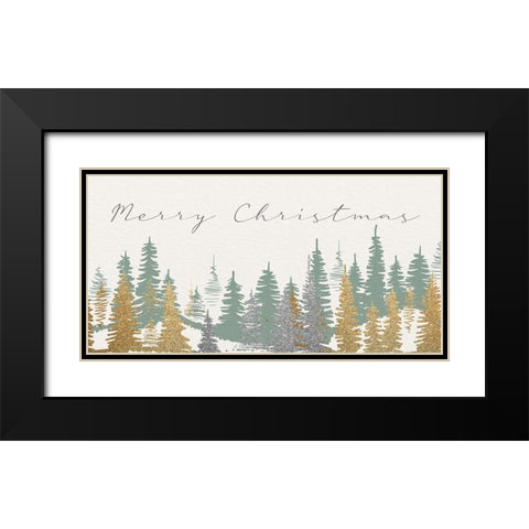Merry Christmas Forest Black Modern Wood Framed Art Print with Double Matting by Allen, Kimberly