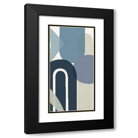 Abstract Shape Panel 1 Black Modern Wood Framed Art Print with Double Matting by Allen, Kimberly