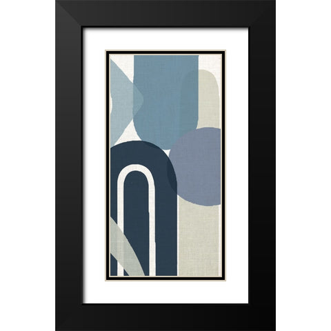Abstract Shape Panel 1 Black Modern Wood Framed Art Print with Double Matting by Allen, Kimberly