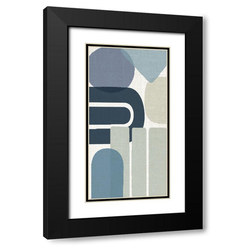 Abstract Shape Panel 2 Black Modern Wood Framed Art Print with Double Matting by Allen, Kimberly