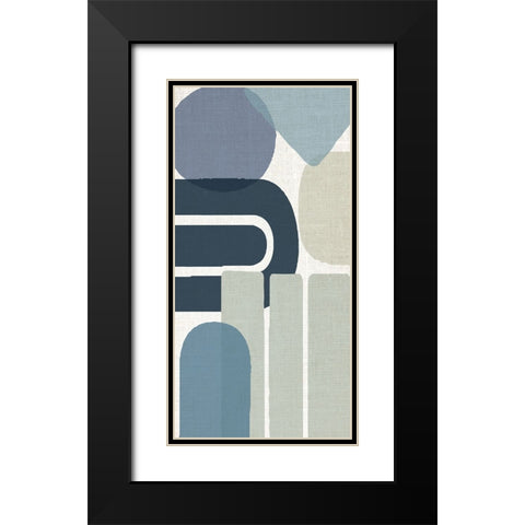 Abstract Shape Panel 2 Black Modern Wood Framed Art Print with Double Matting by Allen, Kimberly