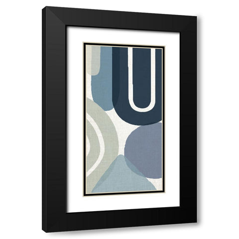 Abstract Shape Panel 3 Black Modern Wood Framed Art Print with Double Matting by Allen, Kimberly