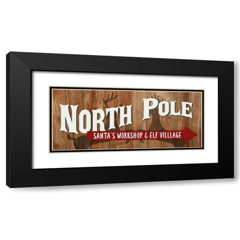 Santas Workshop And Elf Village Black Modern Wood Framed Art Print with Double Matting by Allen, Kimberly