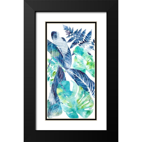 Watercolor Palm Panel 1 Black Modern Wood Framed Art Print with Double Matting by Allen, Kimberly