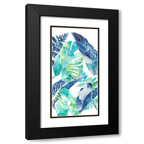 Watercolor Palm Panel 2 Black Modern Wood Framed Art Print with Double Matting by Allen, Kimberly