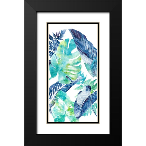 Watercolor Palm Panel 2 Black Modern Wood Framed Art Print with Double Matting by Allen, Kimberly