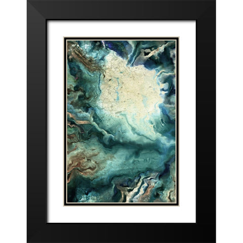 Neo Teal 1 Black Modern Wood Framed Art Print with Double Matting by Allen, Kimberly