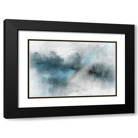 New Modern Blue Black Modern Wood Framed Art Print with Double Matting by Kimberly, Allen