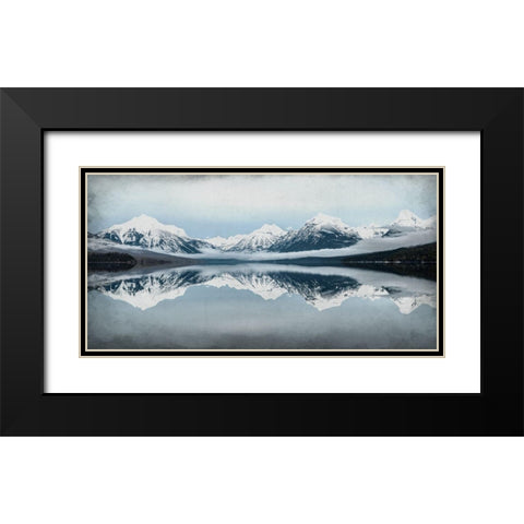 A Mountain Reflects Black Modern Wood Framed Art Print with Double Matting by Kimberly, Allen