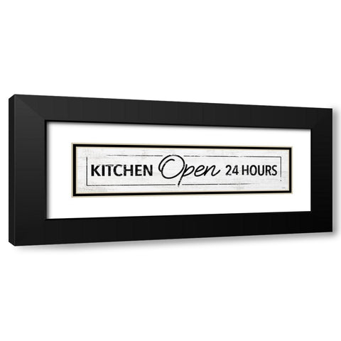 Kitchen 24 Hours Black Modern Wood Framed Art Print with Double Matting by Koetsier, Albert