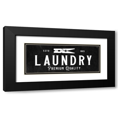 Laundry Sign Black Modern Wood Framed Art Print with Double Matting by Koetsier, Albert