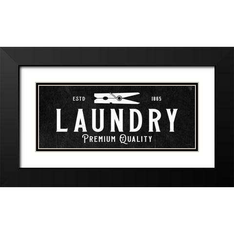 Laundry Sign Black Modern Wood Framed Art Print with Double Matting by Koetsier, Albert