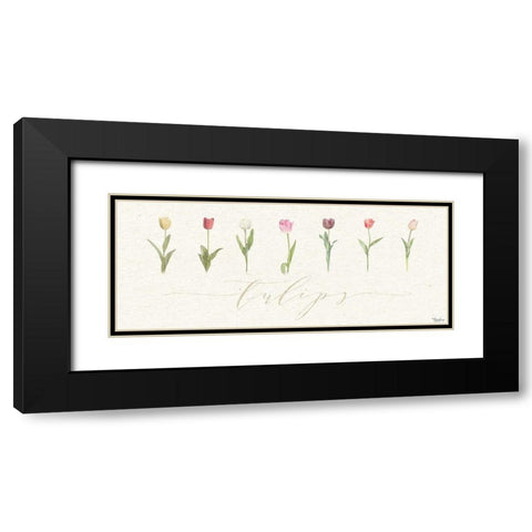Tulips Black Modern Wood Framed Art Print with Double Matting by Louise, Gigi