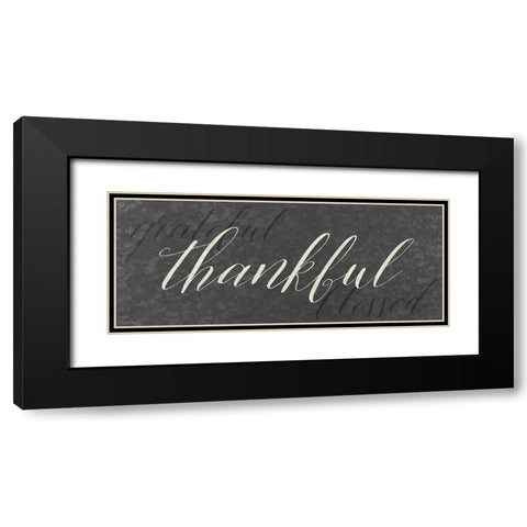 Galvanized Thankful Black Modern Wood Framed Art Print with Double Matting by Louise, Gigi