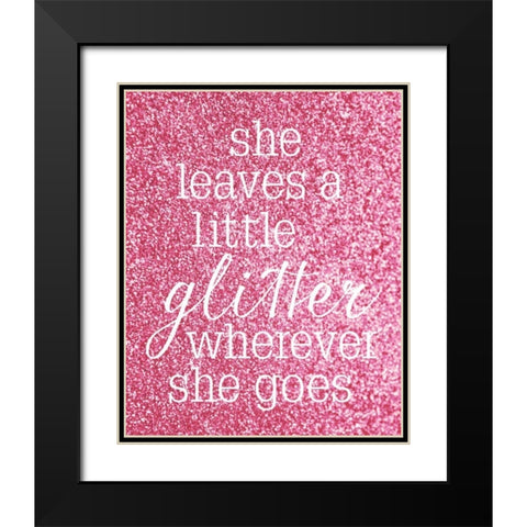 She Glitter Black Modern Wood Framed Art Print with Double Matting by Louise, Gigi