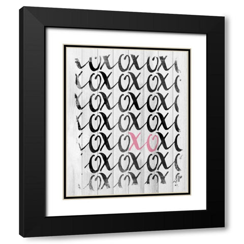 XOXO Black Modern Wood Framed Art Print with Double Matting by Louise, Gigi