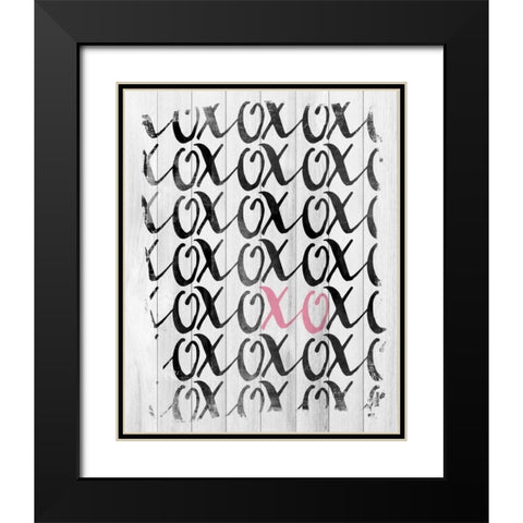 XOXO Black Modern Wood Framed Art Print with Double Matting by Louise, Gigi