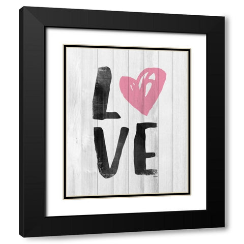 LOVE Black Modern Wood Framed Art Print with Double Matting by Louise, Gigi