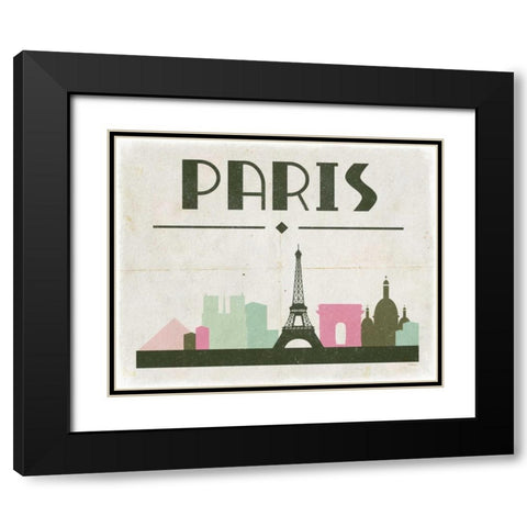 Paris Black Modern Wood Framed Art Print with Double Matting by Louise, Gigi