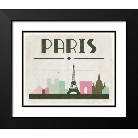 Paris Black Modern Wood Framed Art Print with Double Matting by Louise, Gigi