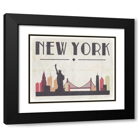 New York Black Modern Wood Framed Art Print with Double Matting by Louise, Gigi