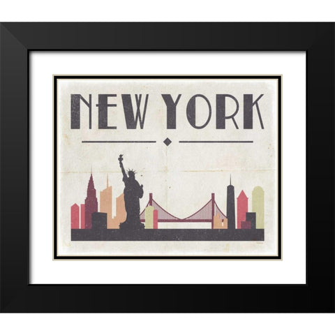 New York Black Modern Wood Framed Art Print with Double Matting by Louise, Gigi