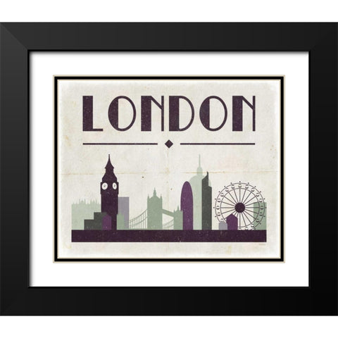 London Black Modern Wood Framed Art Print with Double Matting by Louise, Gigi