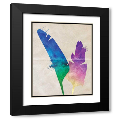 Banana Leaf Black Modern Wood Framed Art Print with Double Matting by Louise, Gigi