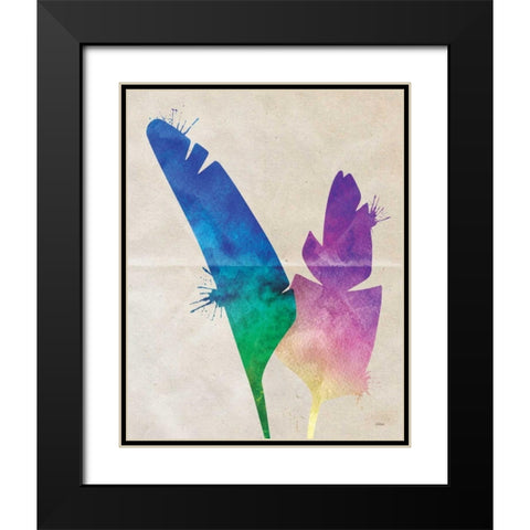 Banana Leaf Black Modern Wood Framed Art Print with Double Matting by Louise, Gigi